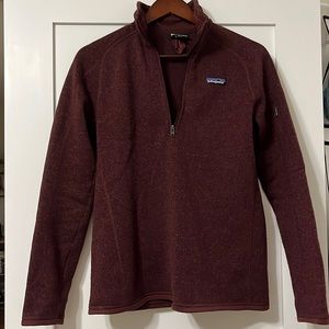 Patagonia Maroon Fleece Quarter Zip Sweater